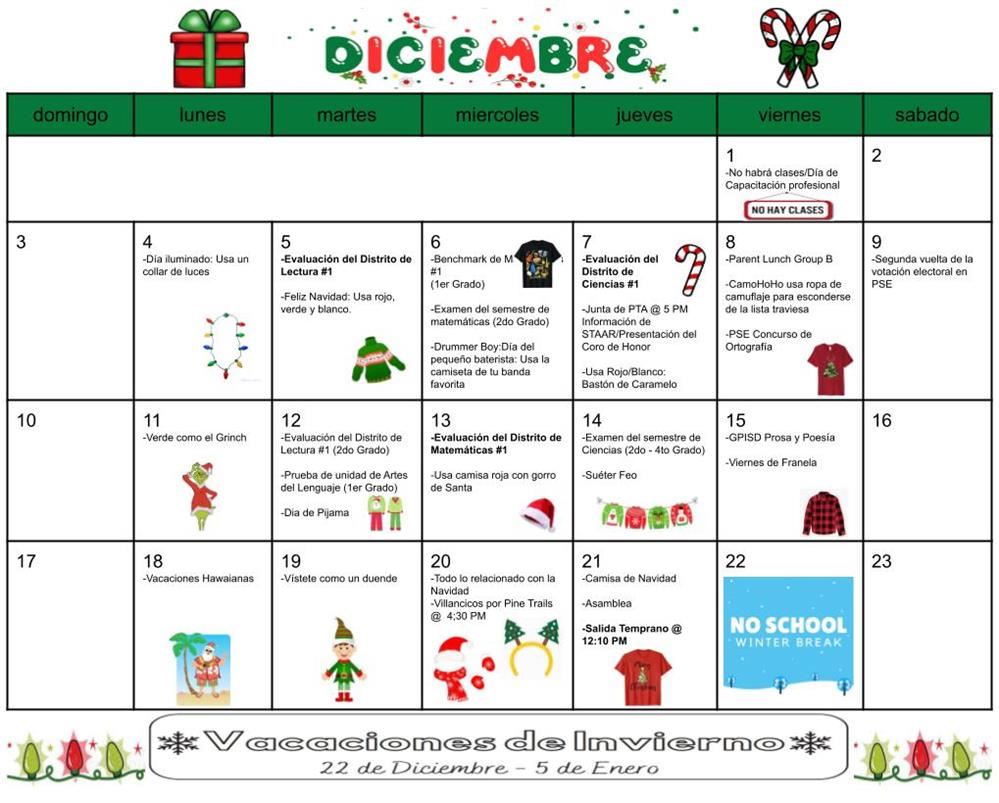  Calendario de Diciembre
